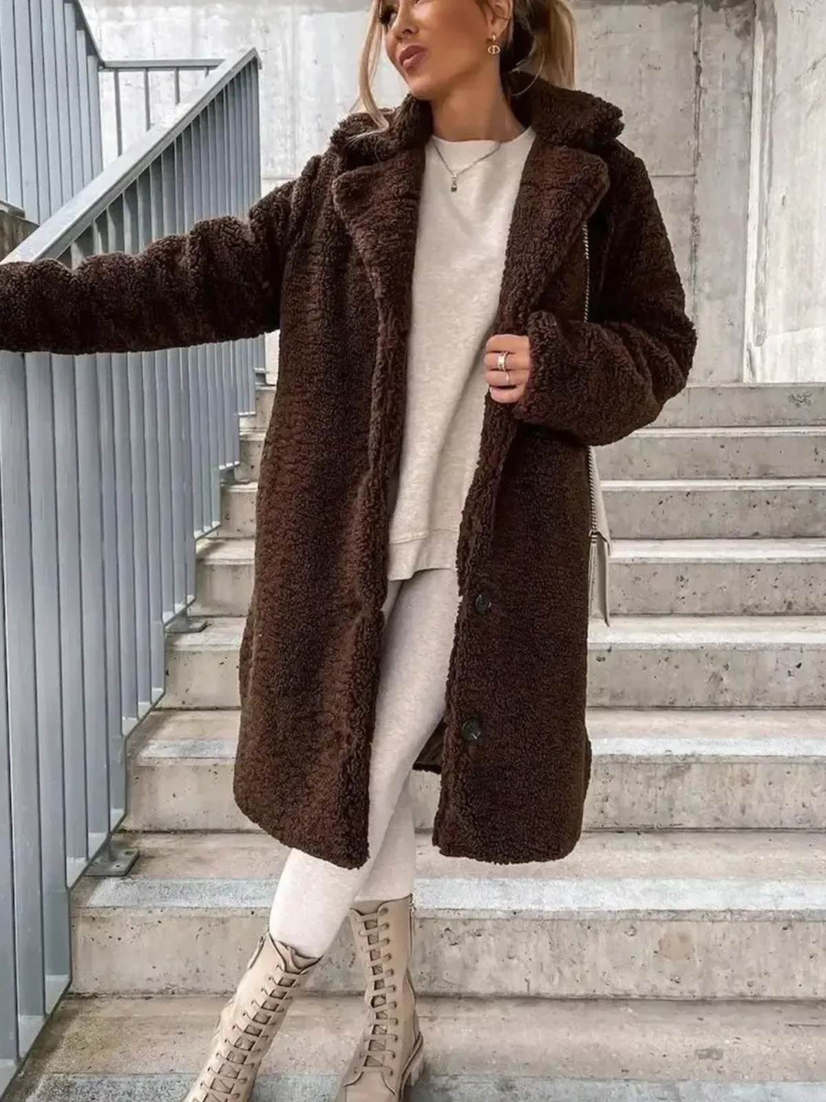 Elowia™ | Przytulny zimowy płaszcz typu teddy