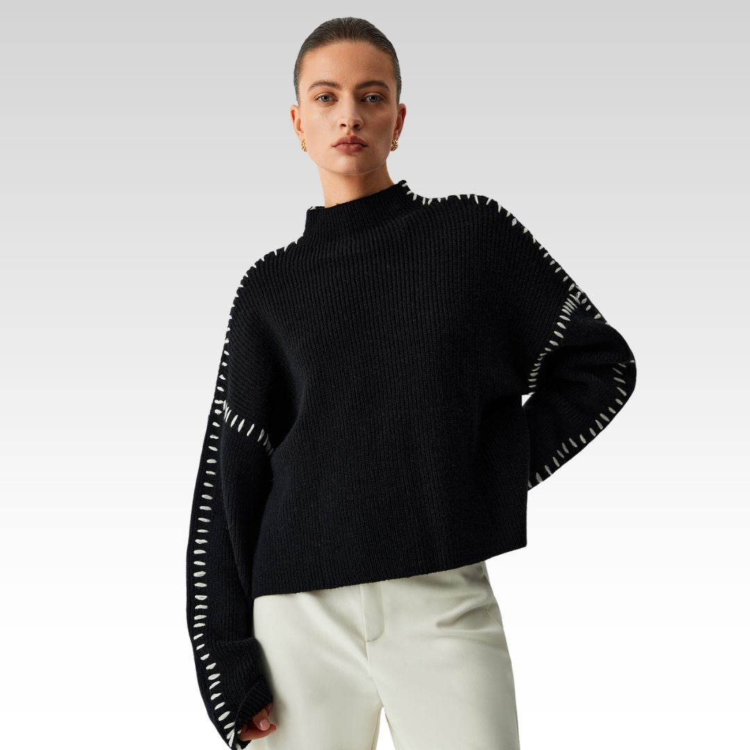 Martyna – Oversized bluzka z eleganckim kołnierzem
