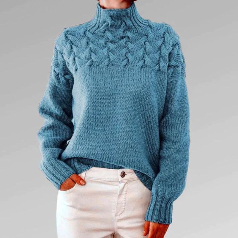 Paulina – Elegancki sweter z wysokim kołnierzem