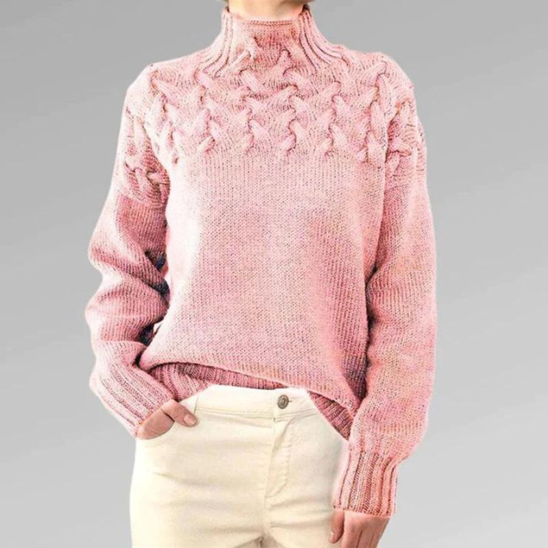 Paulina – Elegancki sweter z wysokim kołnierzem
