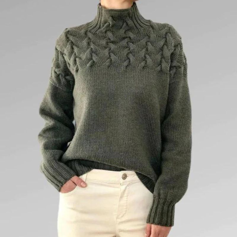 Paulina – Elegancki sweter z wysokim kołnierzem