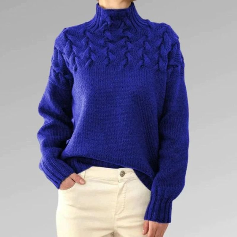 Paulina – Elegancki sweter z wysokim kołnierzem