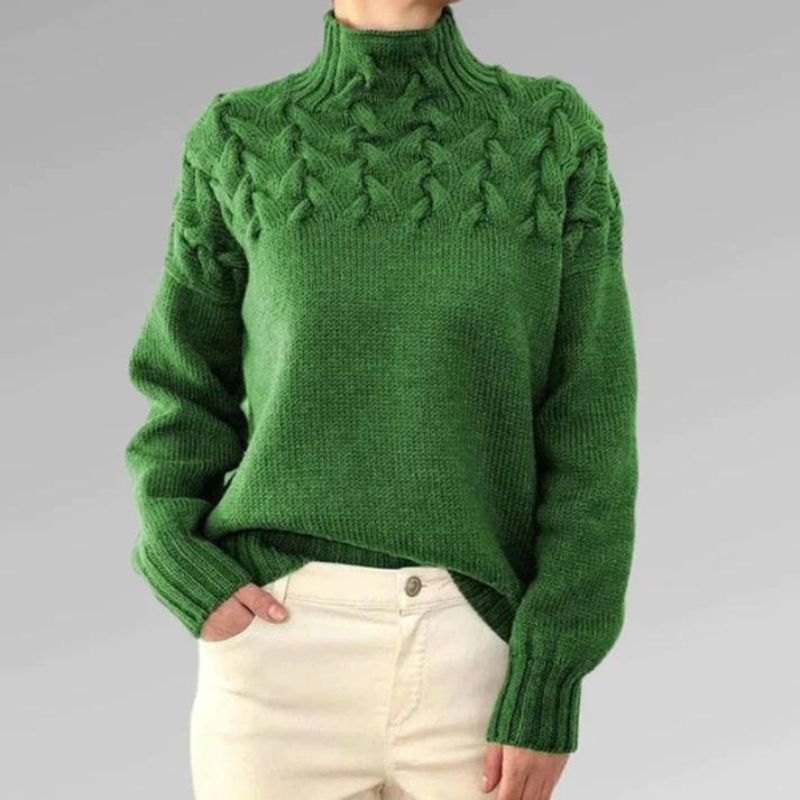 Paulina – Elegancki sweter z wysokim kołnierzem