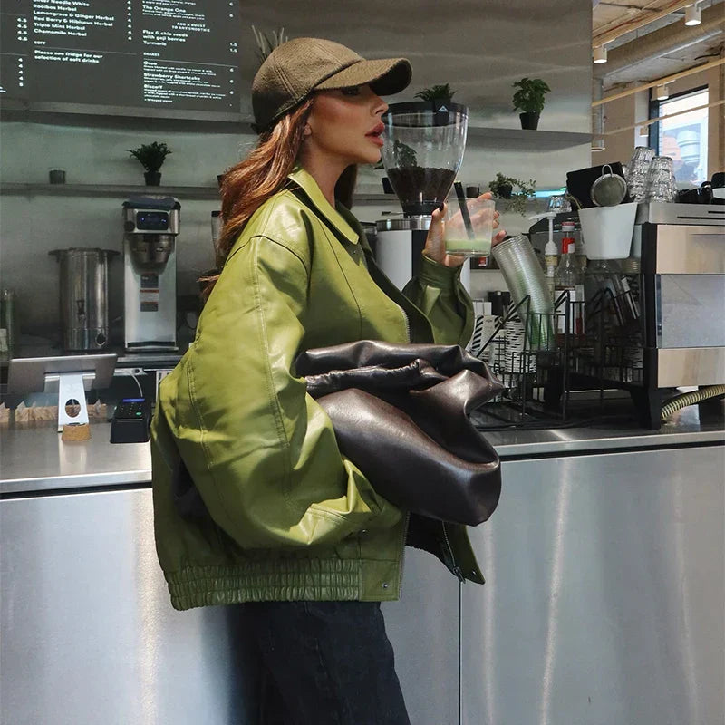 EMERYN – Skórzana kurtka w stylu Street Chic dla kobiet