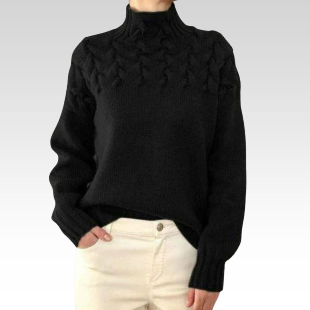 Paulina – Elegancki sweter z wysokim kołnierzem