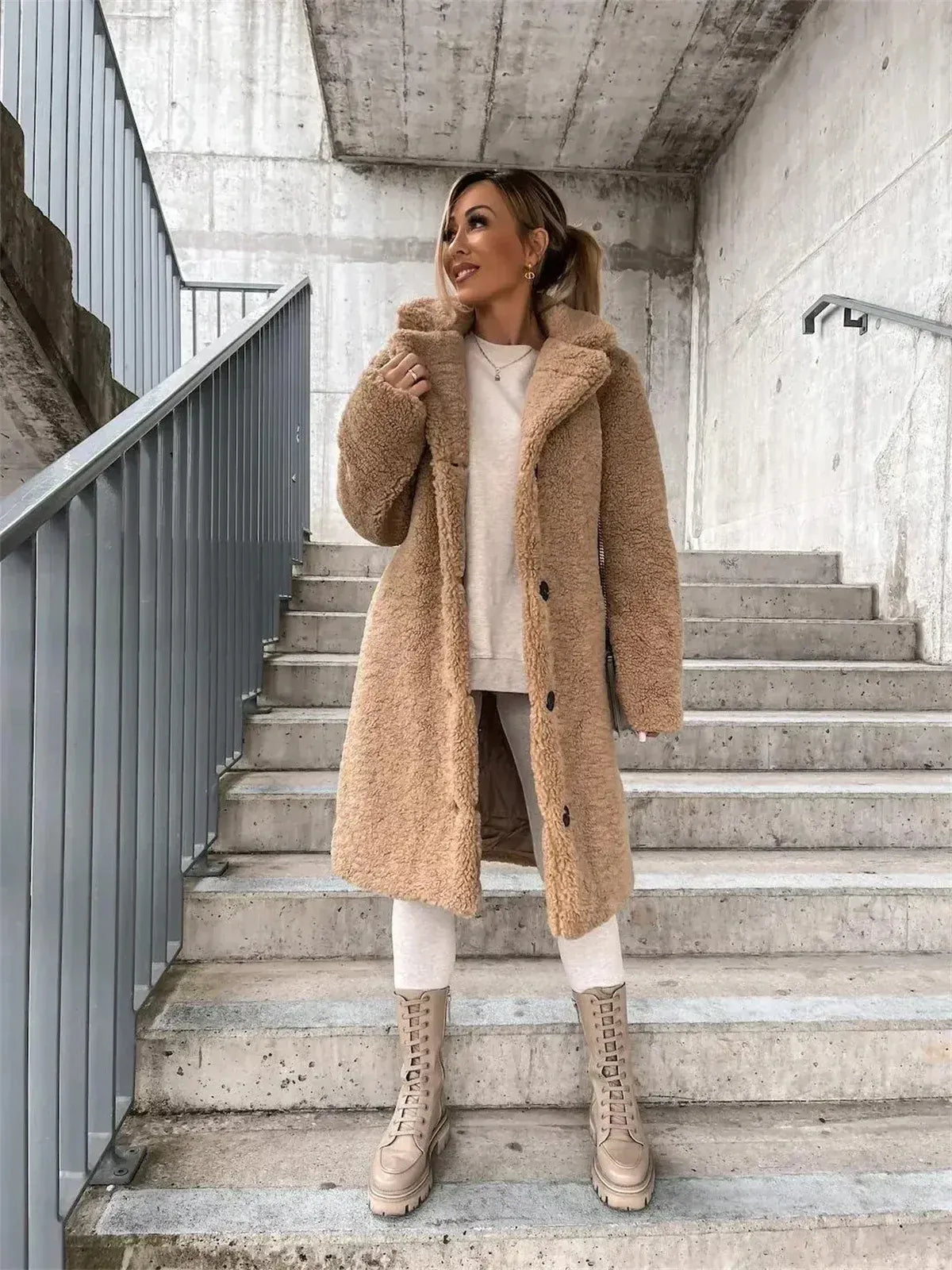 Elowia™ | Przytulny zimowy płaszcz typu teddy