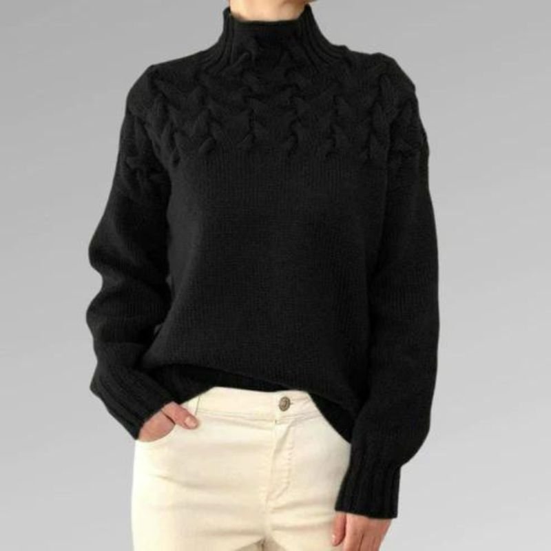 Paulina – Elegancki sweter z wysokim kołnierzem